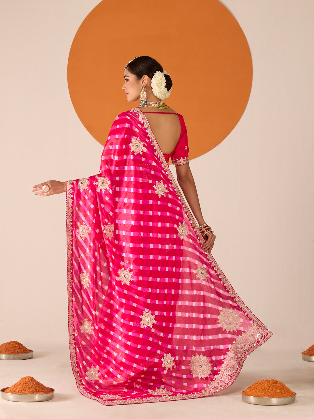Laxmipati Ruchi Purple Silk Blend Embroidered Saree
