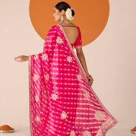 Laxmipati Ruchi Purple Silk Blend Embroidered Saree