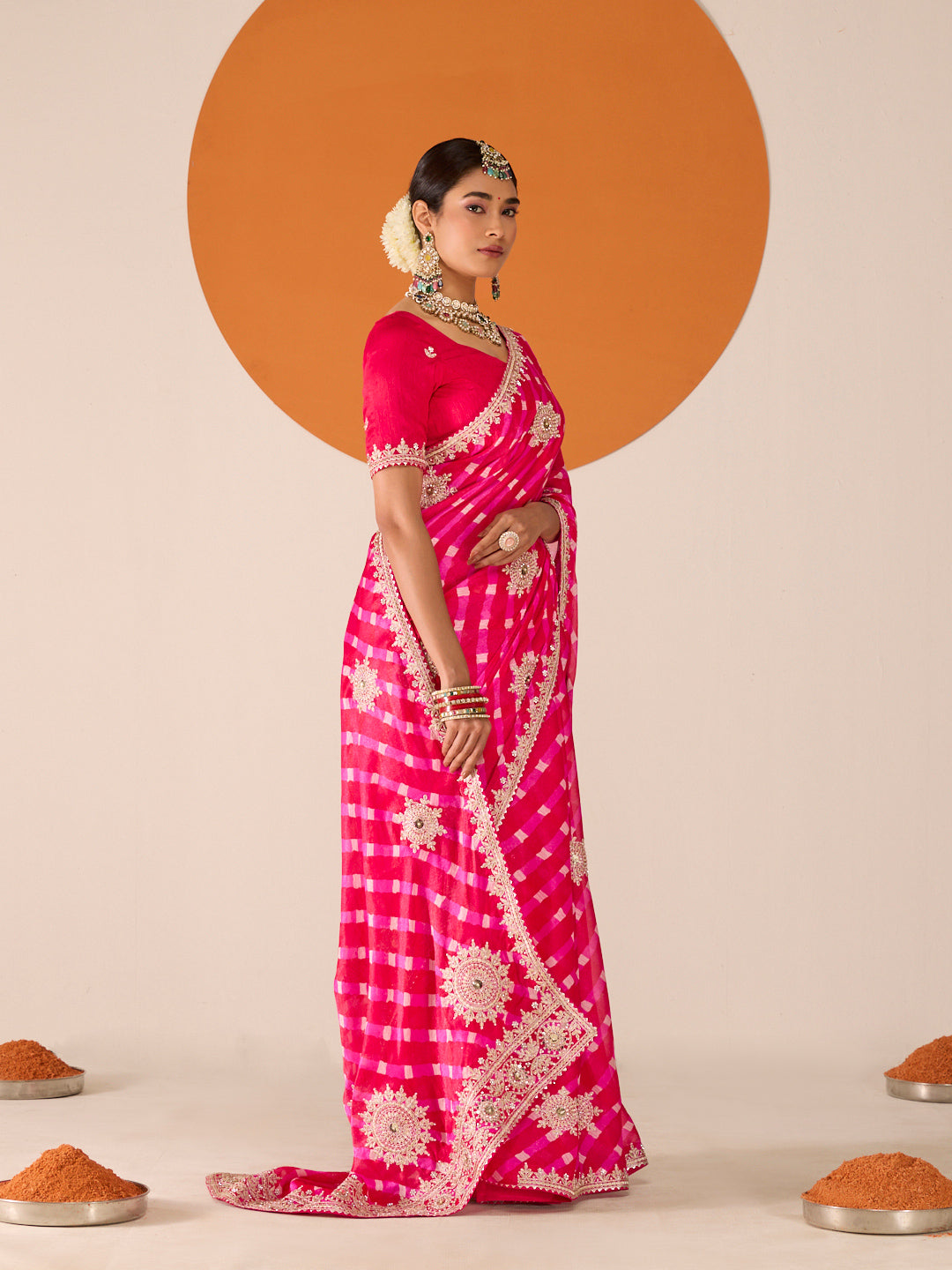 Laxmipati Ruchi Purple Silk Blend Embroidered Saree
