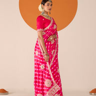 Laxmipati Ruchi Purple Silk Blend Embroidered Saree