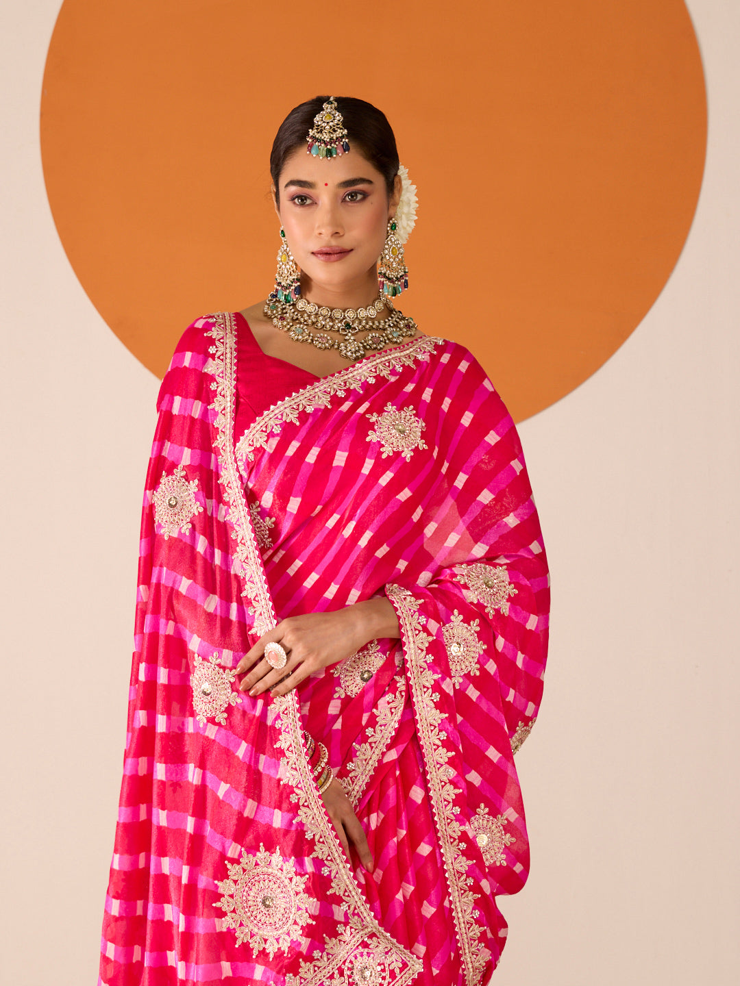 Laxmipati Ruchi Purple Silk Blend Embroidered Saree