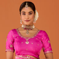 Laxmipati Ruchi Pink Tissue Organza Embroidered Saree