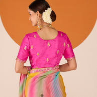 Laxmipati Ruchi Pink Chiffon Embroidered Saree