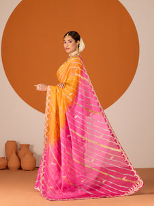 Laxmipati Ruchi Multicolor Chiffon Embroidered Saree