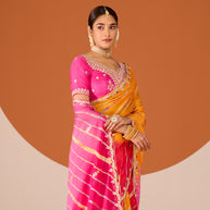 Laxmipati Ruchi Multicolor Chiffon Embroidered Saree
