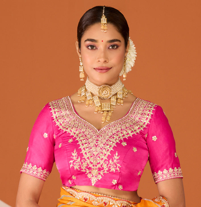 Laxmipati Ruchi Multicolor Chiffon Embroidered Saree