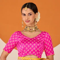 Laxmipati Ruchi Yellow Silk Blend Embroidered Saree
