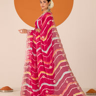 Laxmipati Ruchi Pink Silk Blend Embroidered Saree