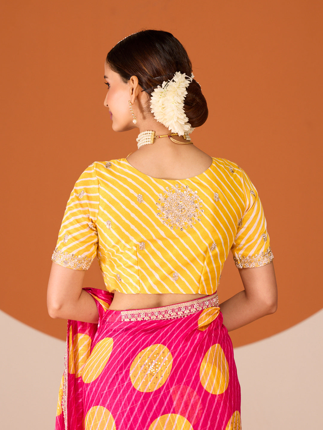 Laxmipati Ruchi Pink Chiffon Embroidered Saree