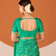 Laxmipati Ruchi Green Chiffon Embroidered Saree