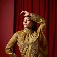 Golden Party Wear Saree