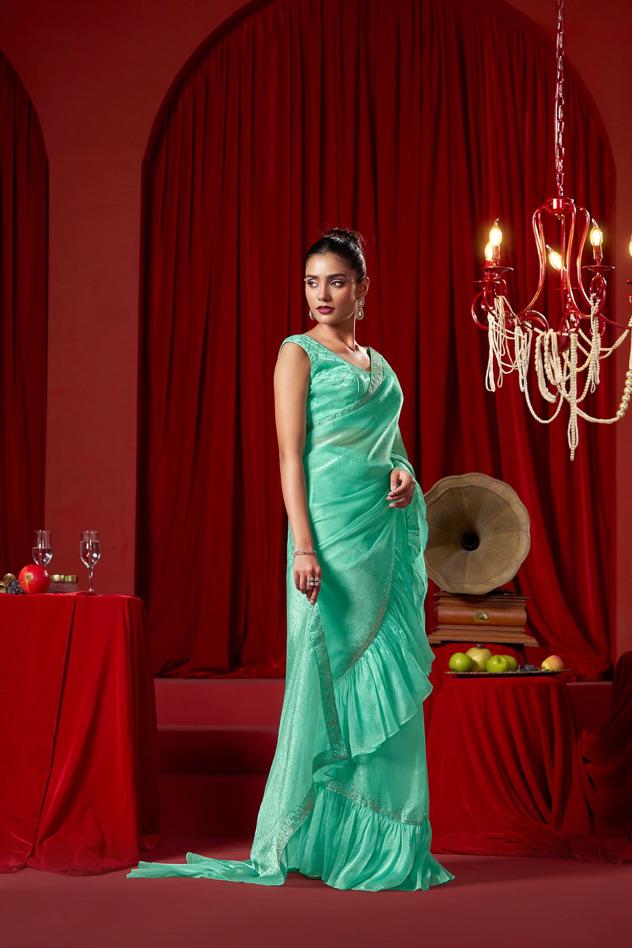 Sea Green Saree Online