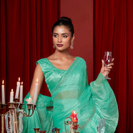 Green Party Wear Saree For Women