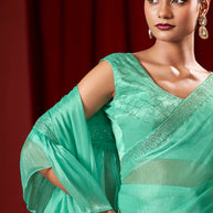 Green Designer Party Wear Saree