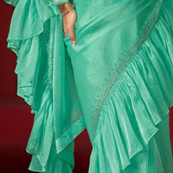 Green Festive Wear Saree
