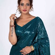 Laxmipati Ready to Wear Blue Georgette Embroidered Saree