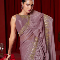 Purple Ready To Wear Saree