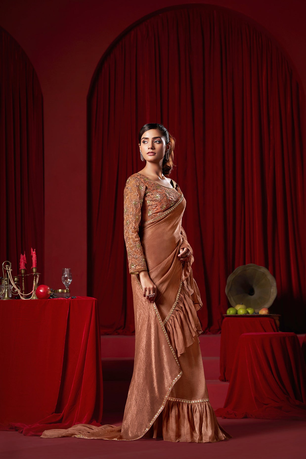Brown Saree