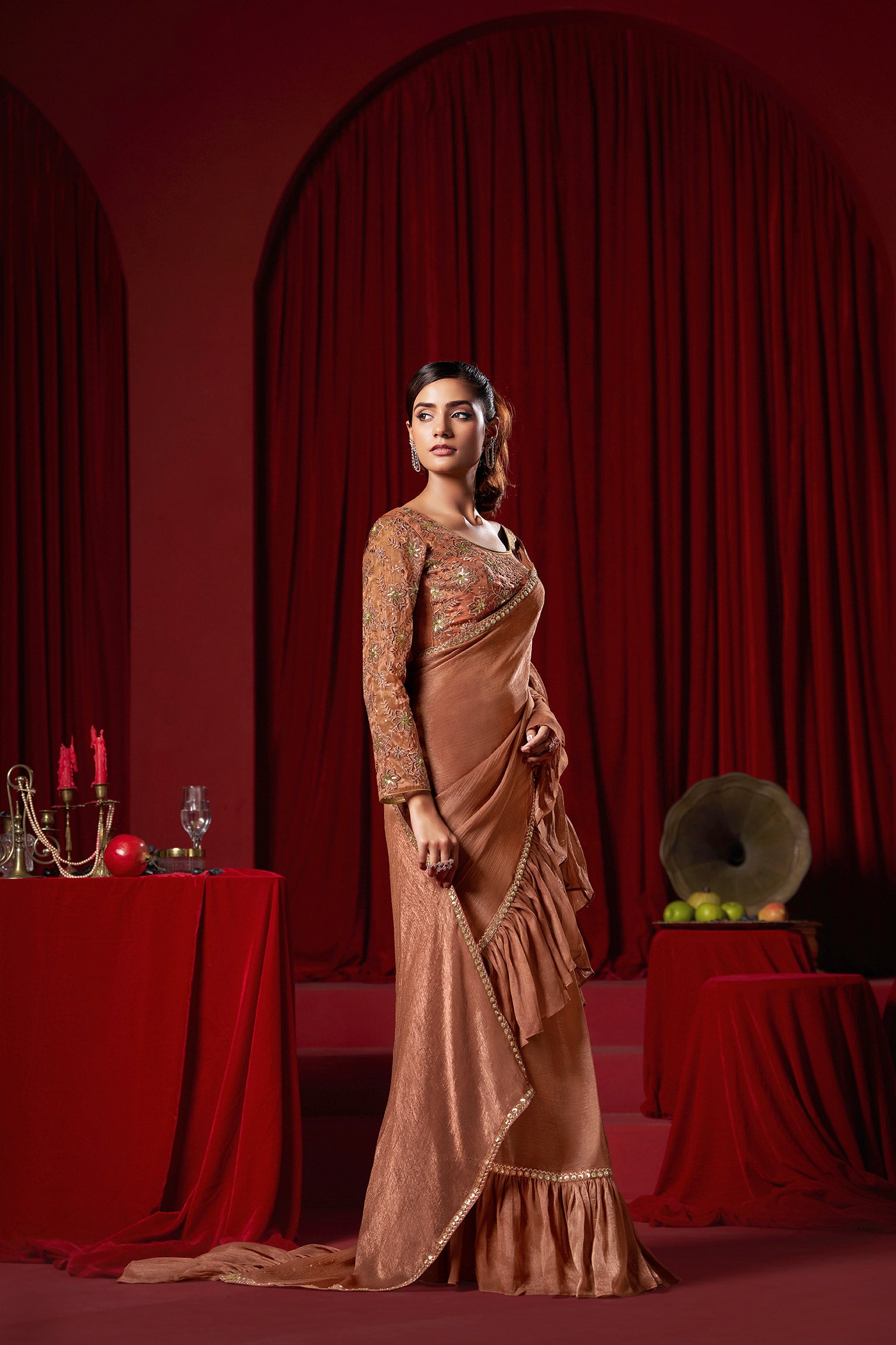 Brown Saree