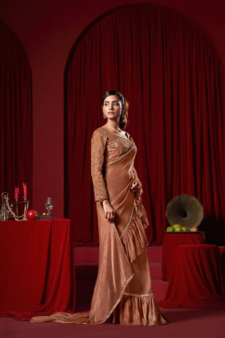 Brown Saree