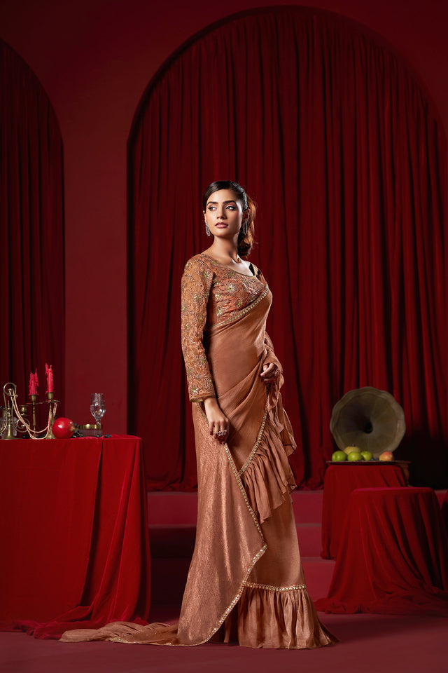 Brown Saree