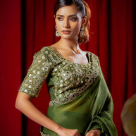 Designer Green Rtw Saree