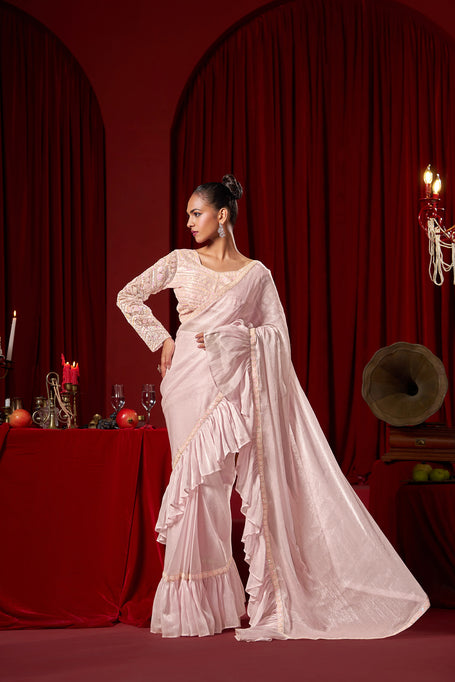 Light Pink Colour Saree