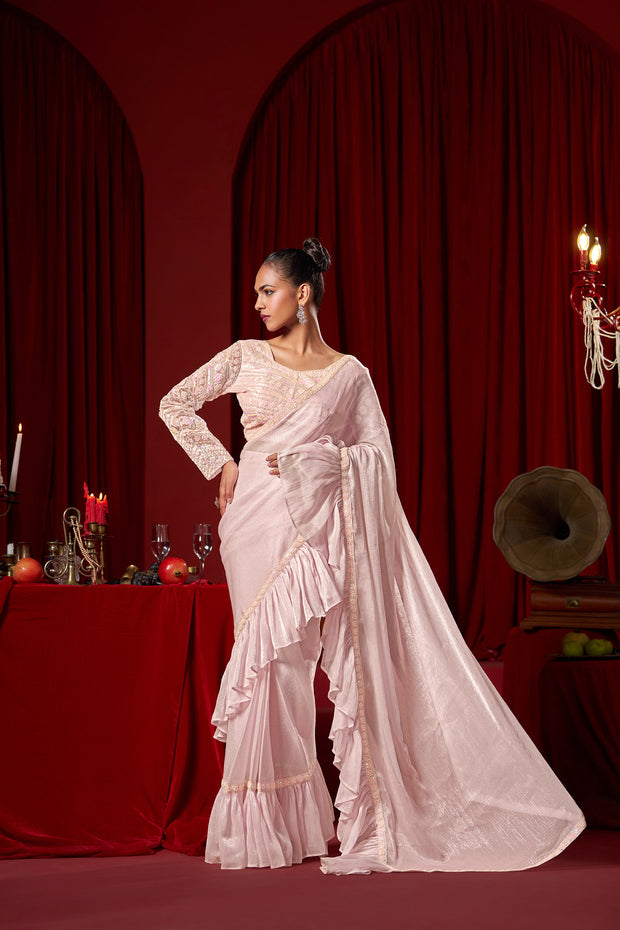 Light Pink Colour Saree