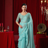 Buy Blue Ready To Wear Saree In India
