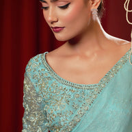 Blue Designer Pre Stitched Saree