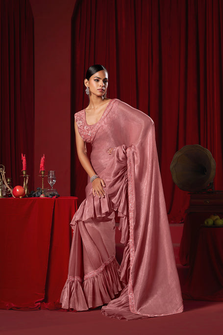 Buy Cherry Pink Saree Online