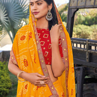 Mustard Chiffon Saree – Ethnic, Comfortable & Versatile - Rang Panchami
