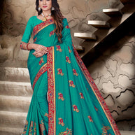 Laxmipati Blue Art Silk Embroidered Saree