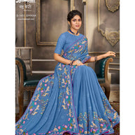 Laxmipati Blue Berry S-1451 Chiffon Ligh Lavender Saree