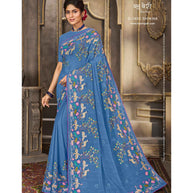 Laxmipati Blue Berry S-1451 Chiffon Ligh Lavender Saree