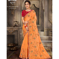Laxmipati Blue Berry S-1452 Chiffon Mustard Saree