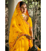 Laxmipati Akhrot S-1502 Chiffon Lemon Saree