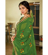 Laxmipati Akhrot S-1504 Chiffon Green Saree