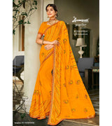 Laxmipati Akhrot S-1506 Chiffon Gold Saree