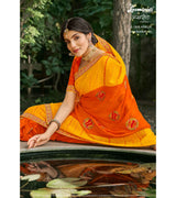 Laxmipati Akhrot S-1508 Chiffon Orange Saree