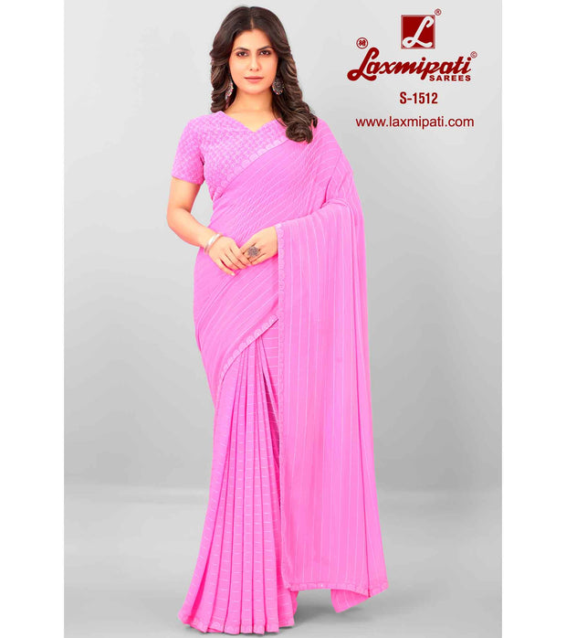 Laxmipati S-1512 Georgette Baby Pink Saree