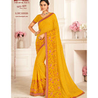 Laxmipati Khas-Khas S-1567 Chiffon Yellow Saree