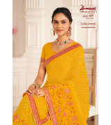 Laxmipati Khas-Khas S-1567 Chiffon Yellow Saree