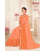 Laxmipati Khas-Khas S-1573 Chiffon Light Orange Saree