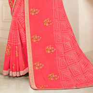 Laxmipati Khas-Khas S-1578 Chiffon Pink Saree