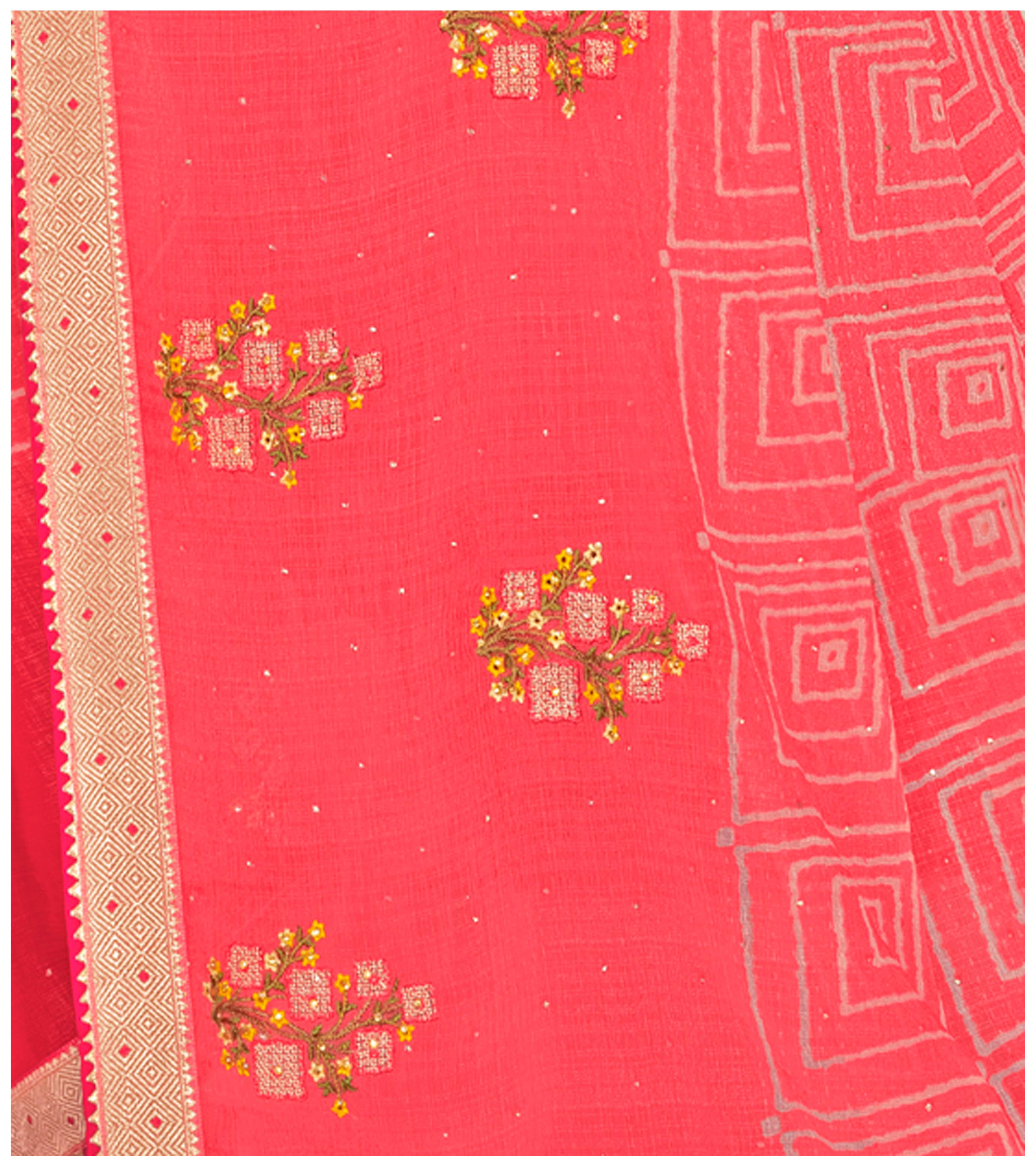 Laxmipati Khas-Khas S-1578 Chiffon Pink Saree