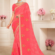 Laxmipati Khas-Khas S-1578 Chiffon Pink Saree