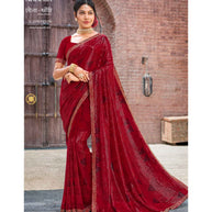 Laxmipati Sona- Chandi S-1579 Georgette Maroon Saree