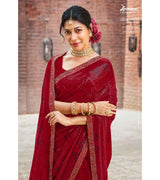 Laxmipati Sona- Chandi S-1579 Georgette Maroon Saree