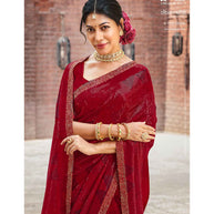 Laxmipati Sona- Chandi S-1579 Georgette Maroon Saree